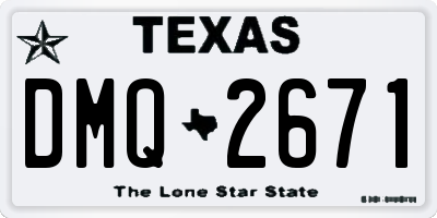 TX license plate DMQ2671