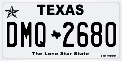 TX license plate DMQ2680