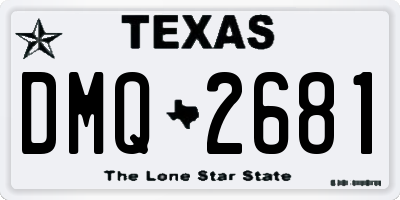 TX license plate DMQ2681