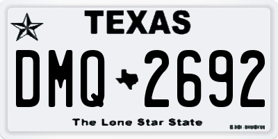 TX license plate DMQ2692
