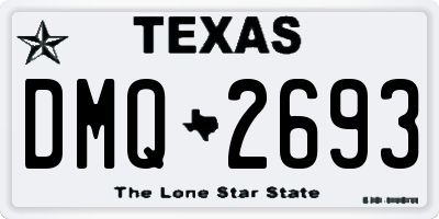 TX license plate DMQ2693
