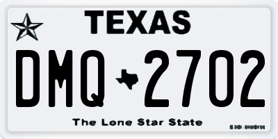 TX license plate DMQ2702