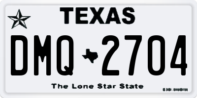 TX license plate DMQ2704