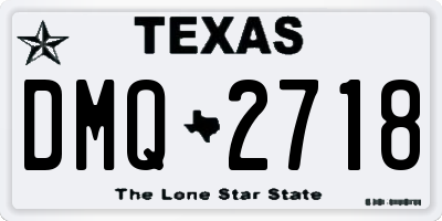 TX license plate DMQ2718