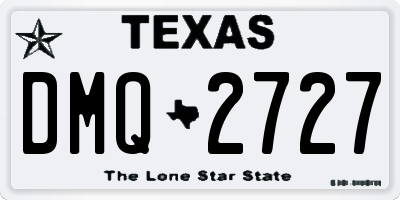 TX license plate DMQ2727
