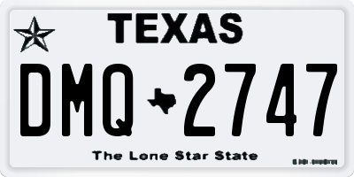 TX license plate DMQ2747