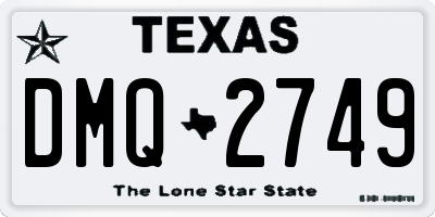 TX license plate DMQ2749