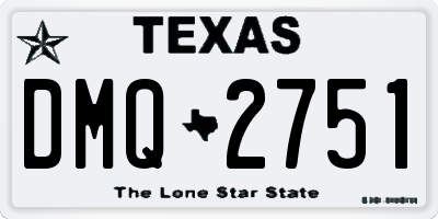 TX license plate DMQ2751