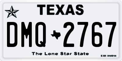 TX license plate DMQ2767