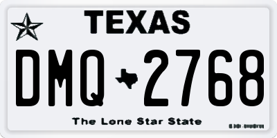 TX license plate DMQ2768