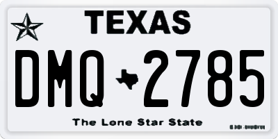 TX license plate DMQ2785