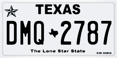 TX license plate DMQ2787