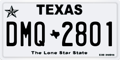 TX license plate DMQ2801