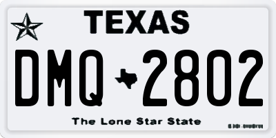 TX license plate DMQ2802