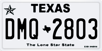 TX license plate DMQ2803