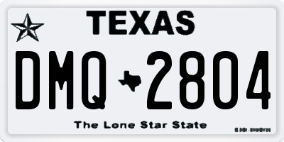 TX license plate DMQ2804