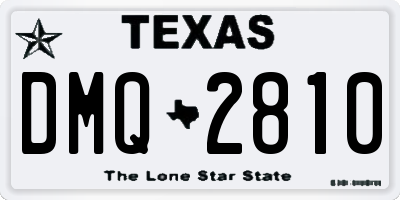 TX license plate DMQ2810