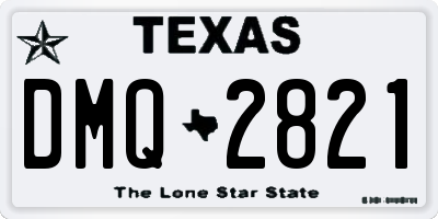 TX license plate DMQ2821