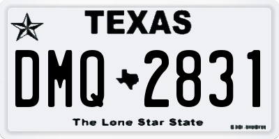 TX license plate DMQ2831