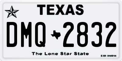TX license plate DMQ2832