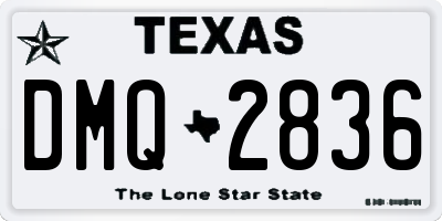 TX license plate DMQ2836