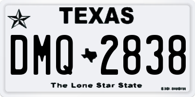 TX license plate DMQ2838