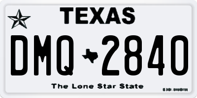 TX license plate DMQ2840