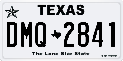 TX license plate DMQ2841