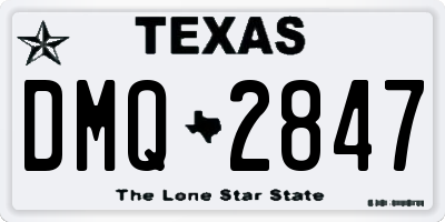 TX license plate DMQ2847