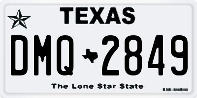 TX license plate DMQ2849