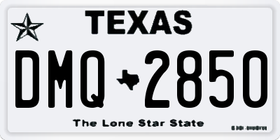 TX license plate DMQ2850