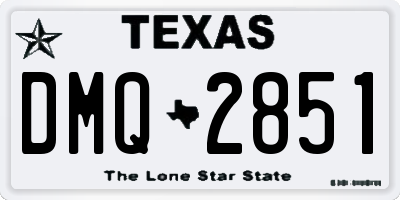 TX license plate DMQ2851