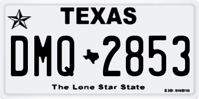 TX license plate DMQ2853