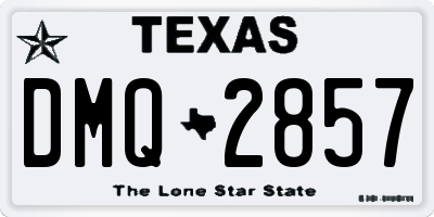 TX license plate DMQ2857