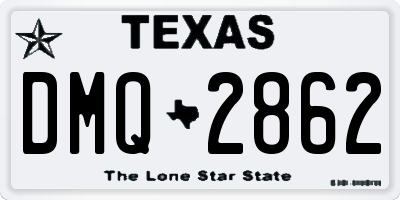 TX license plate DMQ2862