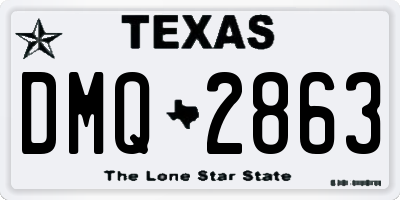 TX license plate DMQ2863