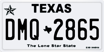 TX license plate DMQ2865