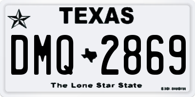 TX license plate DMQ2869