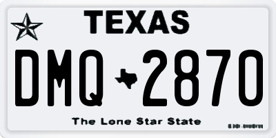 TX license plate DMQ2870
