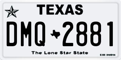 TX license plate DMQ2881