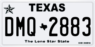 TX license plate DMQ2883