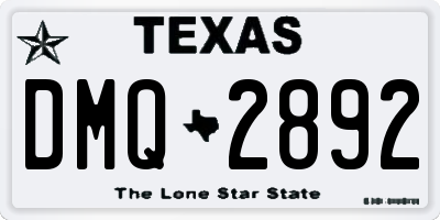 TX license plate DMQ2892