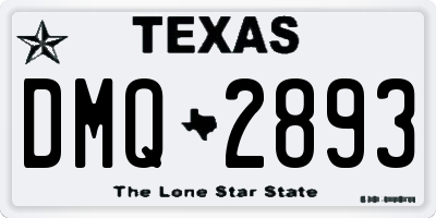 TX license plate DMQ2893