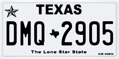 TX license plate DMQ2905