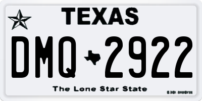 TX license plate DMQ2922
