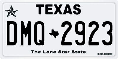 TX license plate DMQ2923
