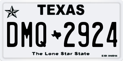 TX license plate DMQ2924