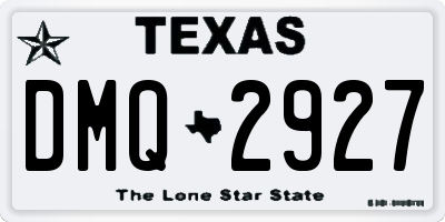 TX license plate DMQ2927