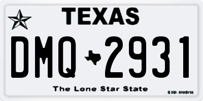 TX license plate DMQ2931