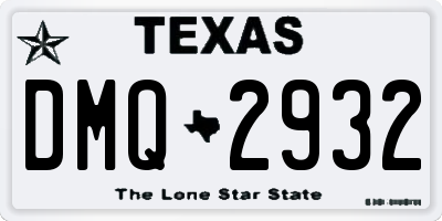 TX license plate DMQ2932
